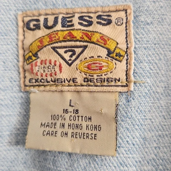 GUESS VINTAGE DEMIN 80"S JACKET SIZE LGE/16-18 - Picture 4 of 9